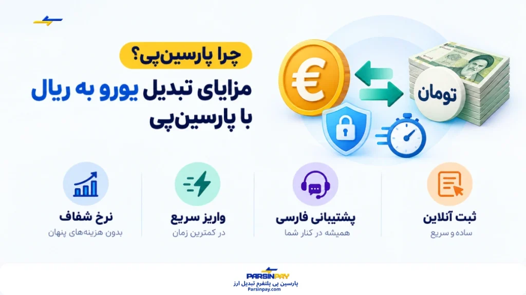 مزایای تبدیل یورو به تومان با پارسین پی